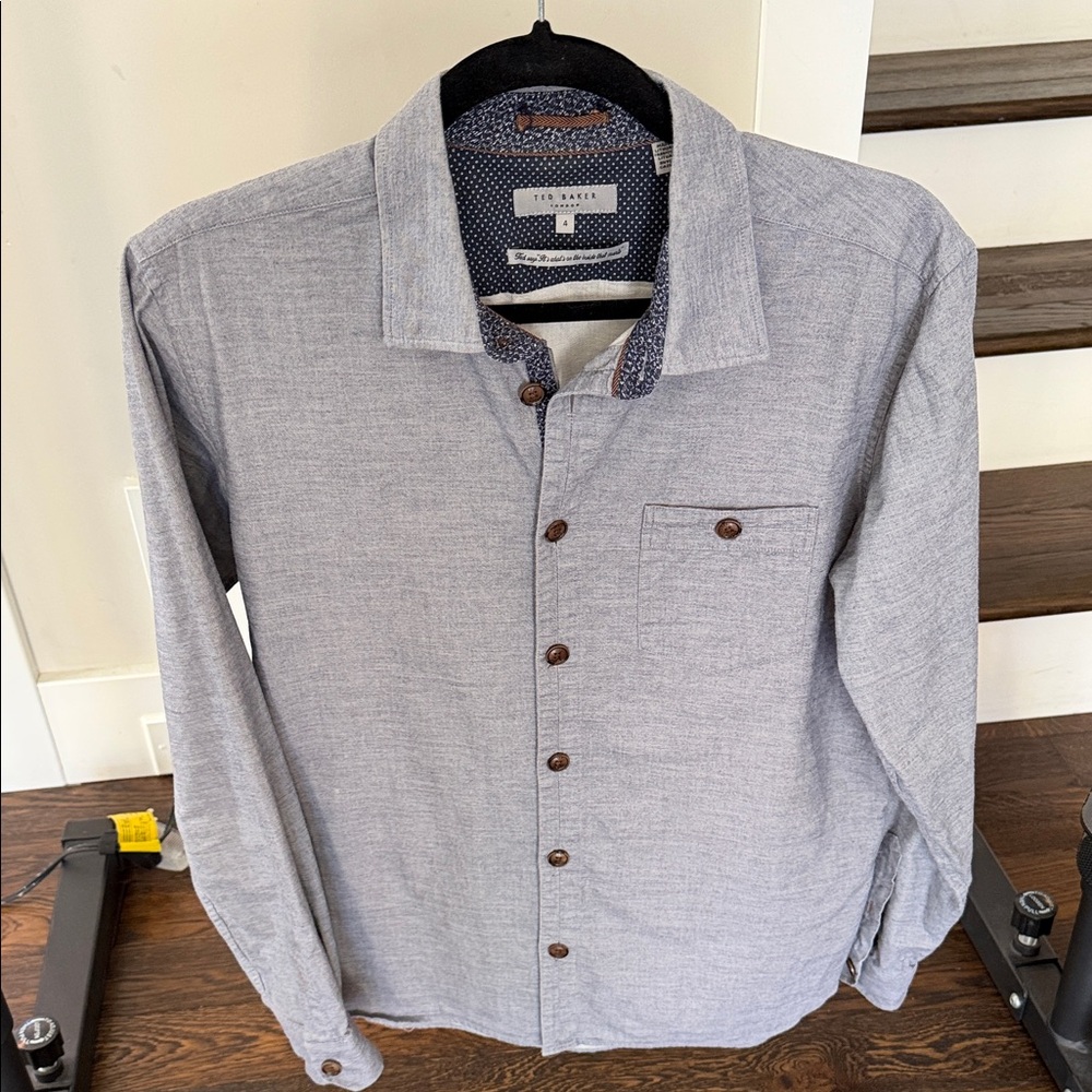 Ted Baker London Gray Casual Button-Down Shirt